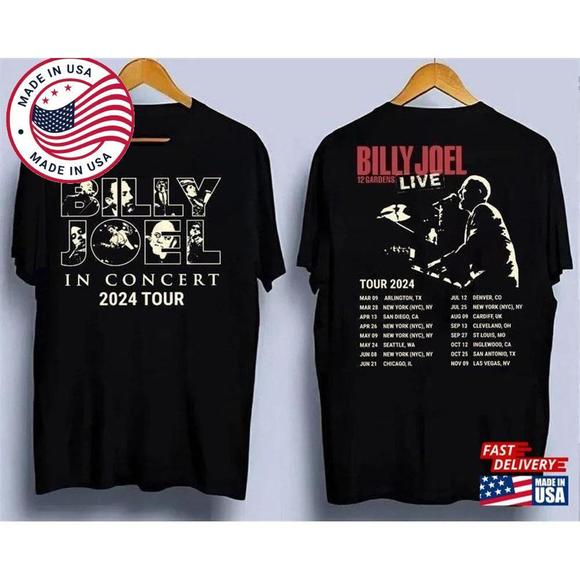 Other - Billy Joel In Concert Music Tour 2024 Black T-Shirt Classic Unisex 2 Sided
